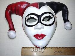 Masque de Harley Quinn en fibres de verre de style Kabuki Rare HTF pour Halloween Cosplay Vintage inhabituel