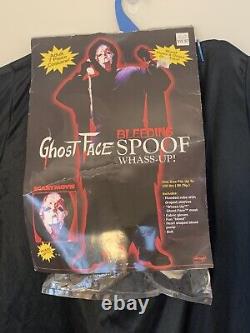 Masque de déguisement d'adulte rare VTG Scream Bleeding Ghostface Wassup Whass-up! parodie