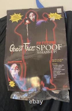 Masque de déguisement pour adulte de Ghostface saignant Vintage Rare VTG Scream Wassup Whass-up! Parodie