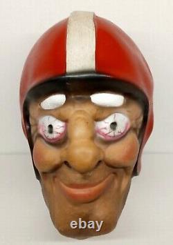 Masque de joueur de football vintage Don Post 1980 rare avec tampon Halloween