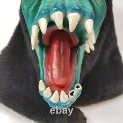 Masque de monstre Fang Face Topstone rare de costume d'Halloween vintage bleu noir