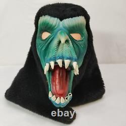 Masque de monstre Fang Face Topstone rare de costume d'Halloween vintage bleu noir