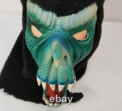 Masque de monstre Fang Face Topstone rare de costume d'Halloween vintage bleu noir