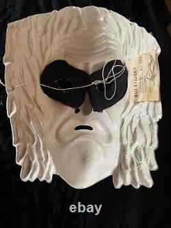 Masque de sorcière en plastique RARE Ben Cooper Inc. avec paillettes et étiquette vintage