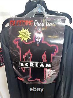 Masque de visage de fantôme traqueur SCREAM à saignement rare et vintage, déguisement pour Halloween 1997 NOS.