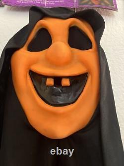 Masque effrayant Sarah Spook Scream rare de collection, Fun World, orange, visages fantastiques souriants.