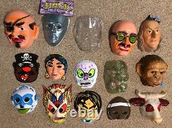 Masque en Plastique Halloween Ben Cooper Vtg Cesar Costume Lot Énorme Décoration Ancien Rare