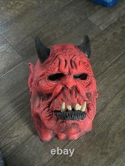 Masque en latex rouge démon diable de Don Post Studios 2004 VTG Rare