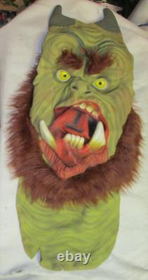 Masque en latex vintage d'Halloween énorme 42 pouces Troll Ogre Géant Rare Utilisé