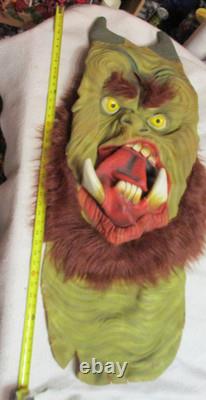 Masque en latex vintage d'Halloween énorme 42 pouces Troll Ogre Géant Rare Utilisé