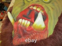 Masque en latex vintage d'Halloween énorme 42 pouces Troll Ogre Géant Rare Utilisé