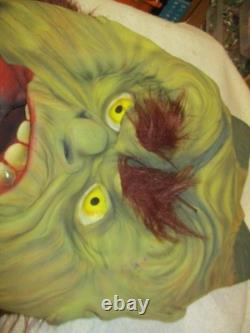 Masque en latex vintage d'Halloween énorme 42 pouces Troll Ogre Géant Rare Utilisé