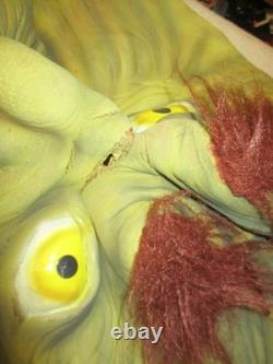 Masque en latex vintage d'Halloween énorme 42 pouces Troll Ogre Géant Rare Utilisé