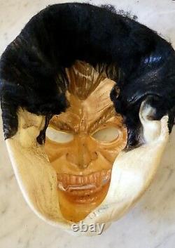 Masque vintage Rare FESTIVAL 81 Cesar Dracula Vampire Halloween avec insert et cheveux