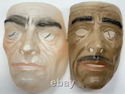 Masques de Halloween transparents clairs Topstone Industries des années 1950 PAIRE Hommes RARES