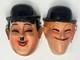 Masques En Plastique Vintage Rares De Laurel Et Hardy Par Bayshore Fabriqués En France Halloween