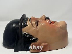 Masques en plastique vintage rares de Laurel et Hardy par Bayshore fabriqués en France Halloween
