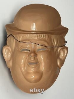 Masques en plastique vintage rares de Laurel et Hardy par Bayshore fabriqués en France Halloween