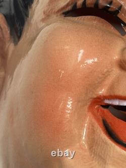 Masques en plastique vintage rares de Laurel et Hardy par Bayshore fabriqués en France Halloween