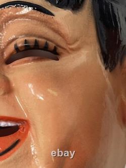 Masques en plastique vintage rares de Laurel et Hardy par Bayshore fabriqués en France Halloween