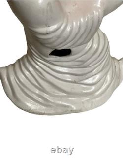 Moule en céramique Halloween RARE VTG Fantôme tenant une citrouille Pas de lumière ! NOSTALGIE