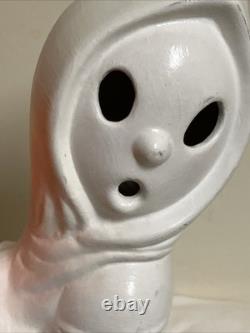 Moule en céramique Halloween RARE VTG Fantôme tenant une citrouille Pas de lumière ! NOSTALGIE