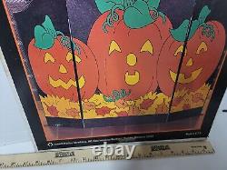 NOUVEAU DANS LA BOÎTE RARE Vintage Halloween Citrouilles en bois Écran de cheminée pour l'automne