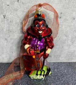 Ornement d'Halloween Vintage Christopher Radko Diable Rouge Trick or Treat RARE
