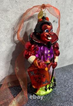 Ornement d'Halloween Vintage Christopher Radko Diable Rouge Trick or Treat RARE