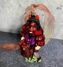 Ornement d'Halloween Vintage Christopher Radko Diable Rouge Trick or Treat RARE