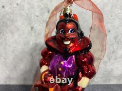 Ornement d'Halloween Vintage Christopher Radko Diable Rouge Trick or Treat RARE