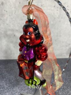 Ornement d'Halloween Vintage Christopher Radko Diable Rouge Trick or Treat RARE