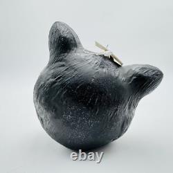 Ornement en verre Halloween visage de chat noir Eric Cortina rétro vintage SIGNÉ RARE