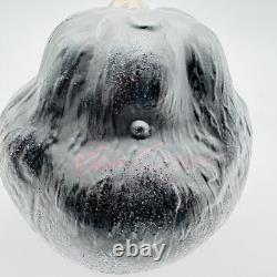 Ornement en verre Halloween visage de chat noir Eric Cortina rétro vintage SIGNÉ RARE