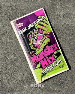 Pack de bonbons d'Halloween Vintage 1980's Fleer MONSTER MIX Bubble Gum RARE SEALED