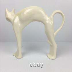 Paire de figurines de chat vintage MCM en céramique noire et blanche RARE 9X8 Chats d'Halloween