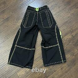 Pantalon de skateur émo rave gothique VTG Altered Mind taille 35 Y2K baggy utilitaire rare Kikwear