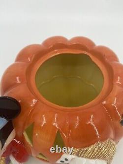 Parc Disney vintage - Grand potiron en céramique pour Halloween Jack-O-Lantern de 8x10 pouces, rare
