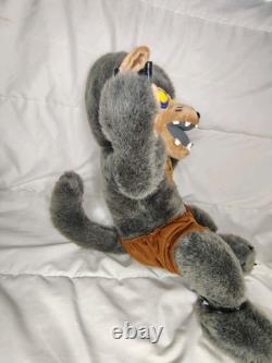 Peluche Loup-Garou Terrifiant, Décor Vintage d'Halloween, Rare, Avec Étiquettes