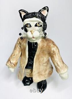 Personnage de chat Frankenstein extrêmement rare Amy Lacombe Vintage Estate Halloween