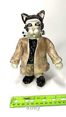 Personnage de chat Frankenstein extrêmement rare Amy Lacombe Vintage Estate Halloween