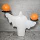 Porte-bougie Fantôme En Poterie Vintage Rare Halloween Décor Hanté Lourd Ghouls