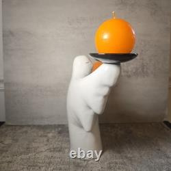 Porte-bougie fantôme en poterie vintage rare Halloween décor hanté lourd ghouls