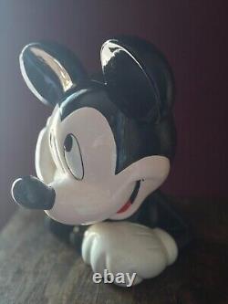 Pot à biscuits vintage rétro rare Mickie Mouse Treasure Craft Disney collectionnable