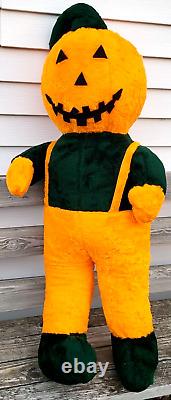Poupée en peluche Halloween Citrouille HOMME VTG Taille Ex-Large Taille réelle 42 RARE OOAK