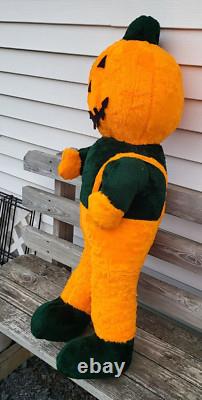 Poupée en peluche Halloween Citrouille HOMME VTG Taille Ex-Large Taille réelle 42 RARE OOAK