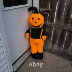 Poupée en peluche Halloween Citrouille HOMME VTG Taille Ex-Large Taille réelle 42 RARE OOAK