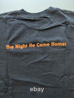 Promotion d'un film rétro d'Halloween des années 90 : La nuit où il est rentré à la maison, T-shirt noir taille XL RARE.