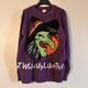 Pull En Laine Violet Pour Femmes Vintage Et Rare Des Années 1970, Halloween Sorcière, Taille Large