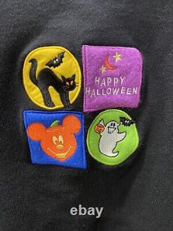 Pull vintage rare pour femmes brodé à la citrouille Mickey Halloween de DISNEY